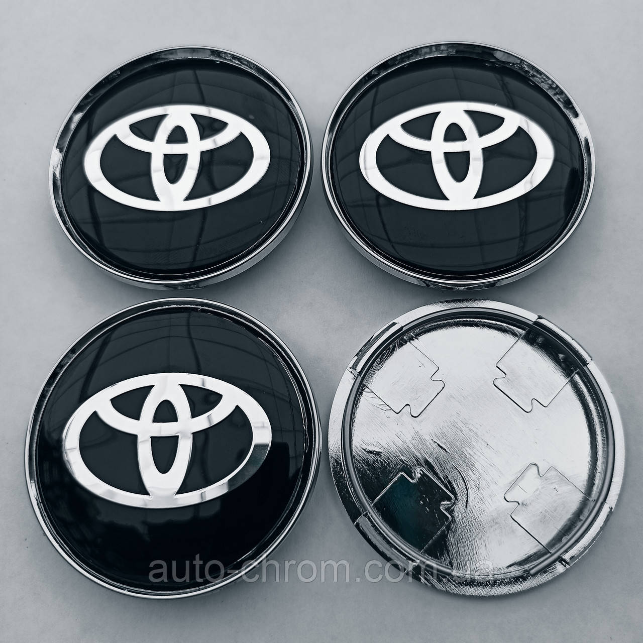 Ковпачки в диски Toyota 58*63 мм чорні, фото 1