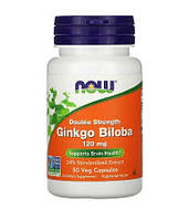 NOW Foods Ginkgo Biloba, Покращує мозковий кровообіг, 120 мг, 50 рослинних капсул