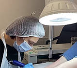 Потужна витяжка для педикюру з круглим фільтром AIR DUST Педикюрна витяжка-пилосос з лампою для майстра, фото 2