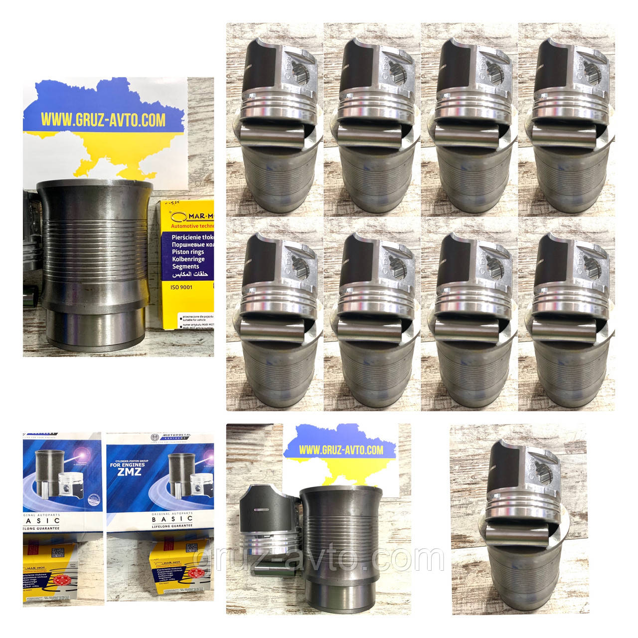 Поршнева група ГАЗ-53 8 п/комплектів з кільцями 92,0 МАРМОТ Польща