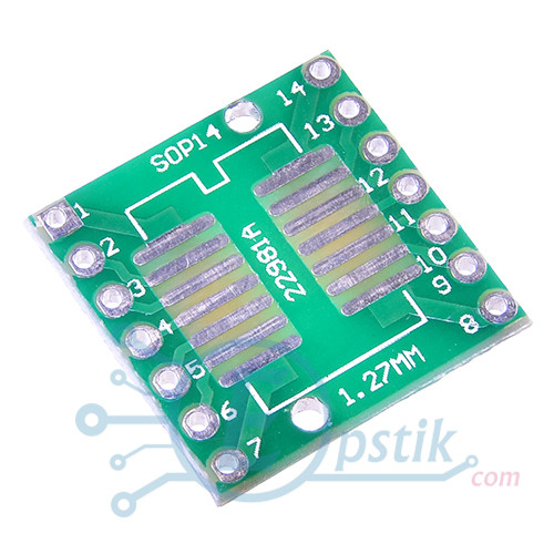 Перехідник адаптер SOP14/TSSOP14 1.27/0.65mm на DIP14