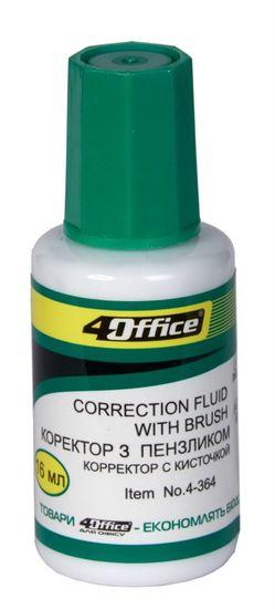 Коректор з пензликом 4Office Fluid 16мл