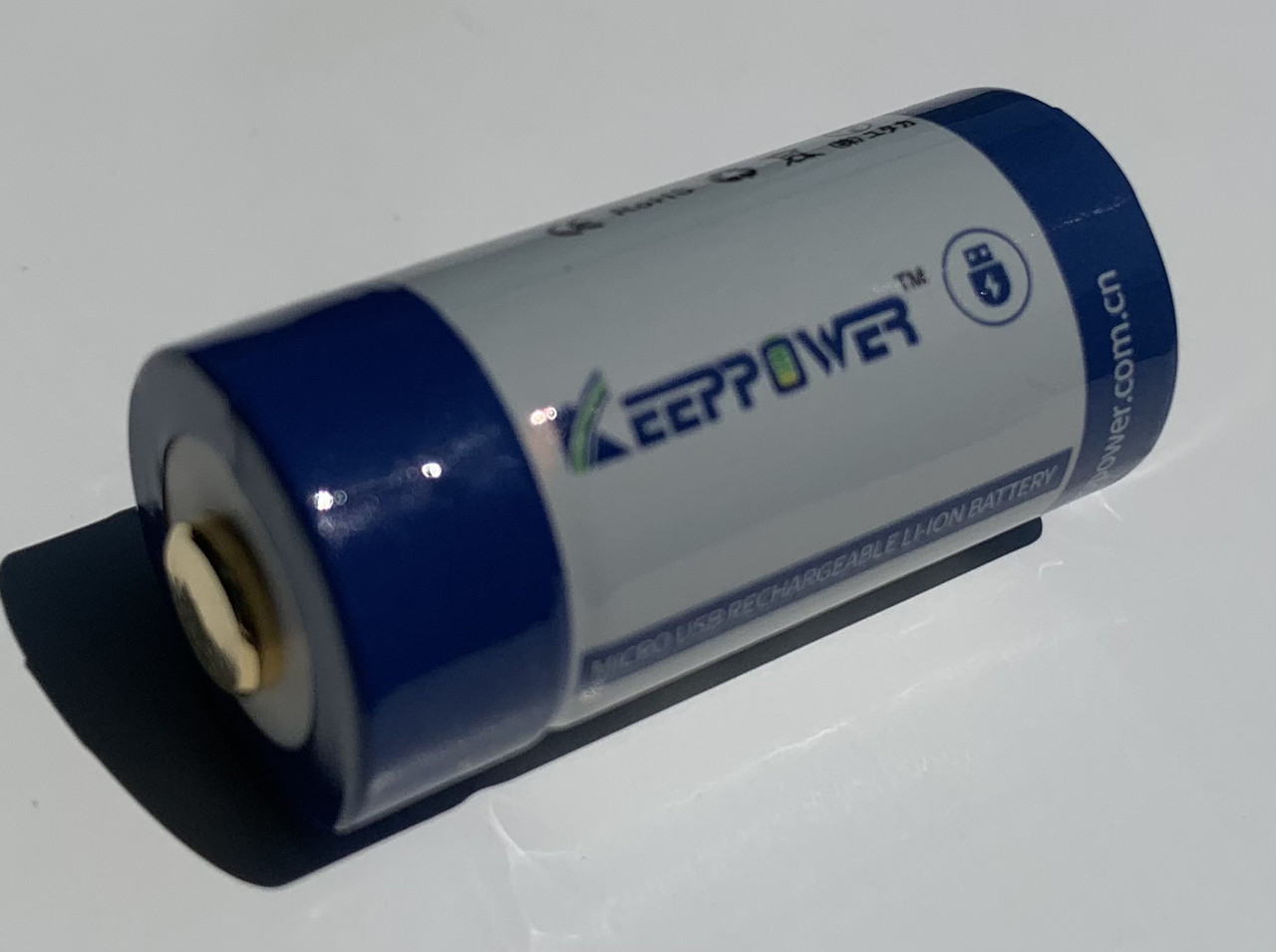 Акумулятор KEEPPOWER 16340 (RCR-123) Li-ion, 3,7V 800 mAh з micro USB