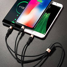 Кабель HOCO X26 Combo 3 in 1 Micro USB/Lightning/Type-C Xpress one pull three charging cable |1m, 2A|, фото 4