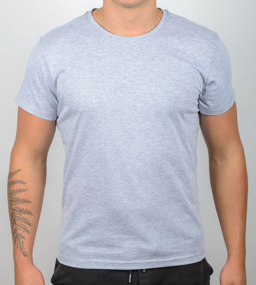 Футболка чоловіча Однотонна Св.Сірий меланж 2300м, XL (1шт), фото 1