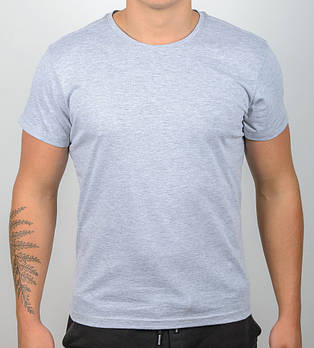 Футболка МЕЛАНЖ Однотонна 1300м (Уп.4шт M-XXL), Св.Сірий меланж