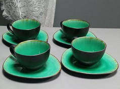Чайний набір на 4 персони зелений Малахіт 250 мл