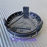 Ковпачки Мерседес чорний лосок нового типу. 75 мм. 3 ніжки, фото 4