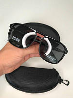 НОВИНКА! Мужские солнцезащитные очки квадратные Porsche DESIGN С шторками Polarized Водительские Черные