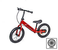 Беговел детский Scale Sports 14" Красный цвет (Надувные колеса, Ручной тормоз на заднее колесо)