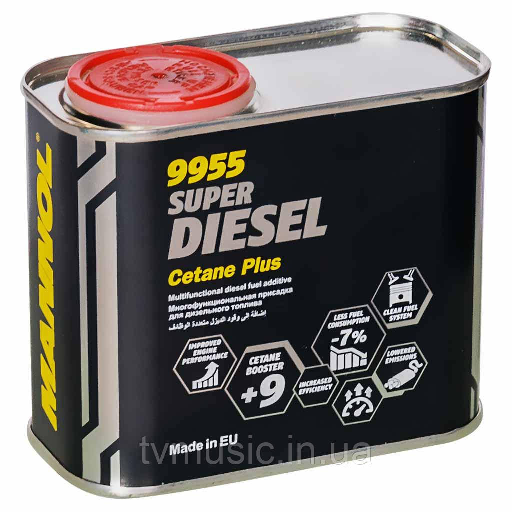 Багатофункціональна присадка для дизельного палива Mannol Super Diesel Cetane Plus 9955 450 мл, фото 1