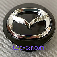 Ковпачок для оригінального диска Mazda 57 мм чорний + хром (товста ніжка) BBM237190