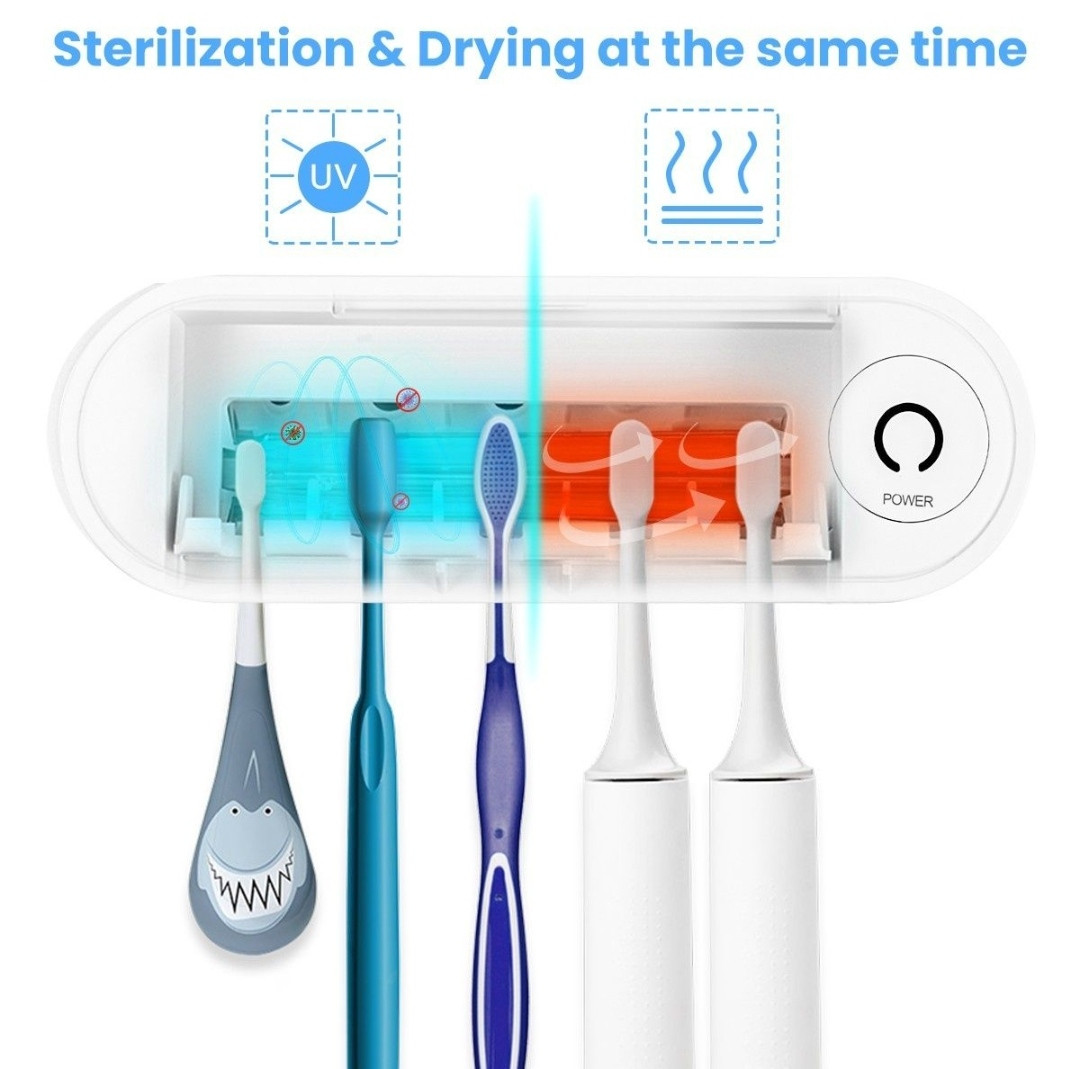 Тримач з УФ-стерилізатор 5 хвилин з функцією сушіння для зубної щітки, - фото 1 - id-p1643062003