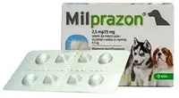 Милпразон , для для маленьких собак и щенков до 2кг ,антигельминтик, 4 таблетки KRKA (блистер)