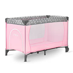 Манеж MoMi BELOVE Pink, легкий, з системою швидкого складання, для дітей до 15 кг