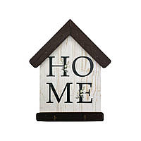 Декоративна дерев'яна ключниця-хатка мала 13х16 см "Home"