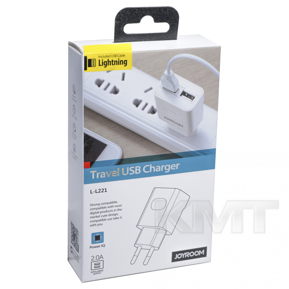 Joyroom L-L221 UM2 (EU) — Home Charger Set (Lightning)(2 USB) (2 A) — White