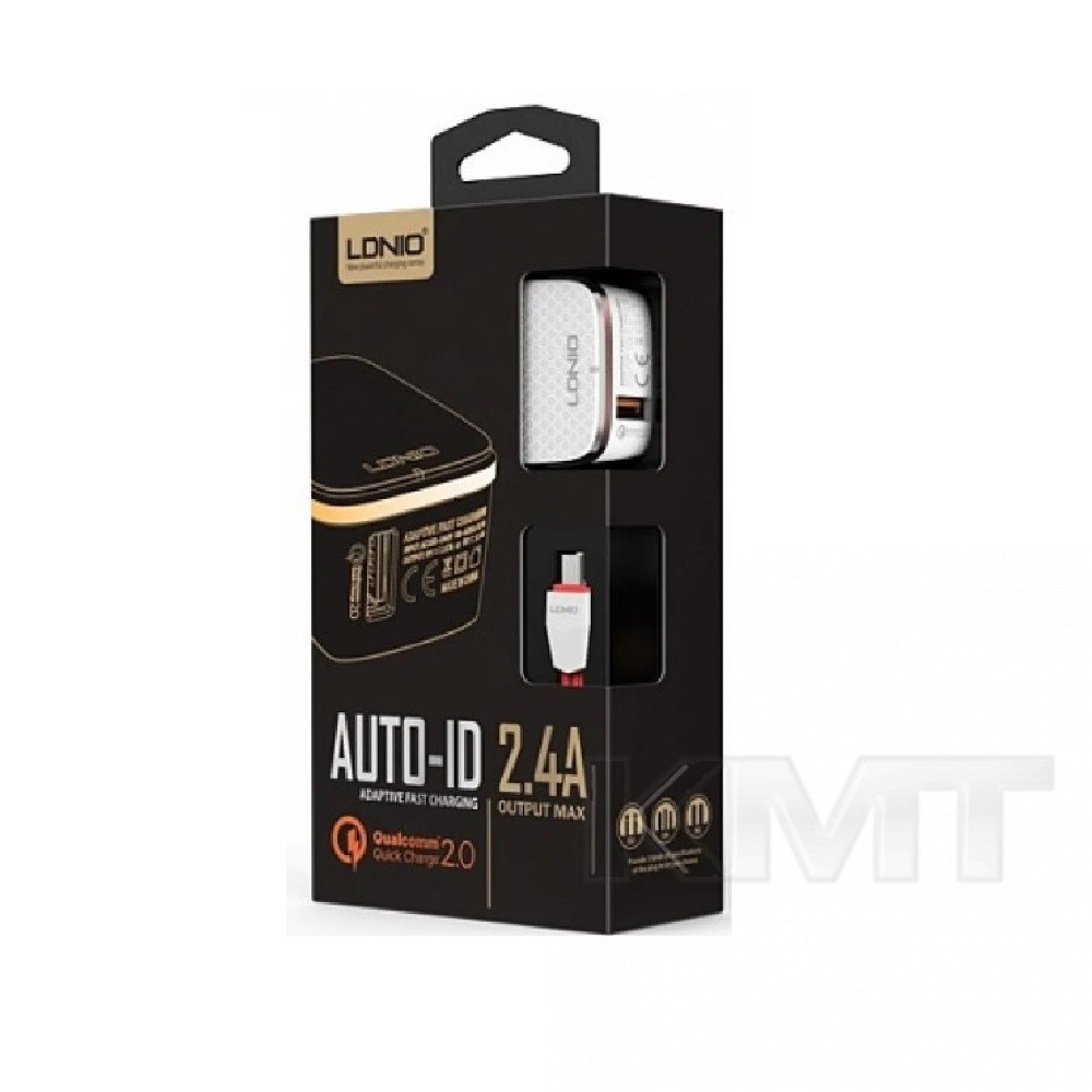 Ldnio DL-A1204Q Home Charger Set (Lightning)(1USB)(2.4 A) — White