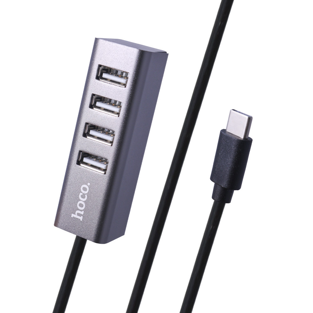 Хаб Hoco HB1 Line Machine USB To (4 USB) Silver