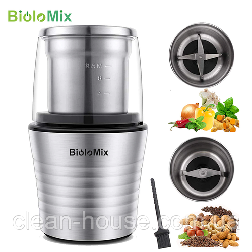 Кофемолка, измельчитель для кофе и специй BiOloMix BCG300, 2 в 1 (ID ...