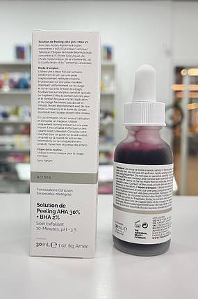 Кислотний пілінг для обличчя The Ordinary AHA 30% + BHA 2% Peeling Solution 30 мл, фото 3