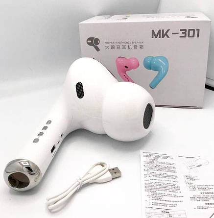 Портативна колонка з блютузом Airpods Pro Giant Headphone Multifunctional Speaker Білий MK-301, фото 1