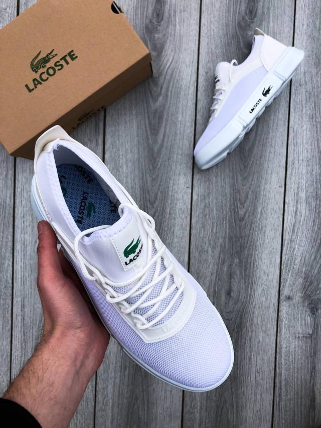 Купить Мужские кеды Lacoste кроссовки лакоста белые мокасины сетка лето ...