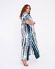 Пляжне жіноче плаття-туніка, довге синьо-біле, універсал L-5XL, фото 2