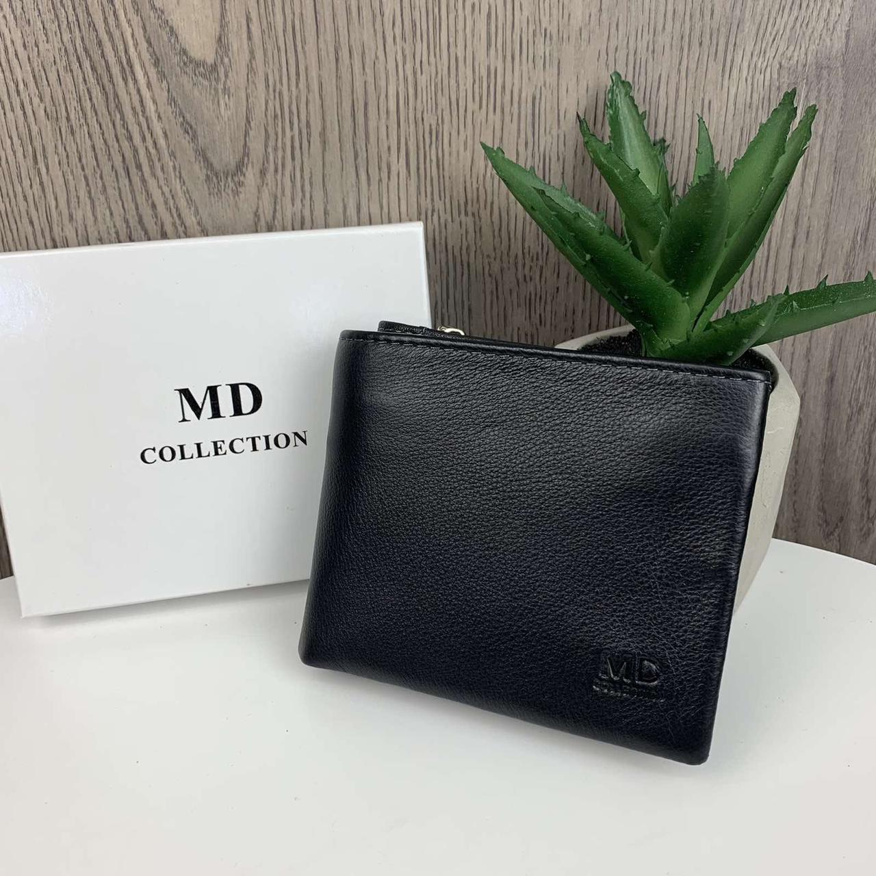 Чоловічий шкіряний гаманець портмоне на магнітах MD люкс якість Туреччина, фото 1