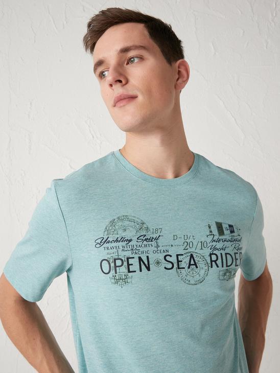М'ятна чоловіча футболка LC Waikiki/ЛС Вайкі Open sea riders