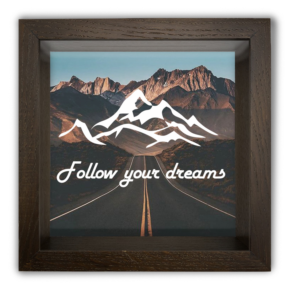 Дерев'яна копілка (скарбничка) 20 20 см "Follow your dreams"