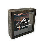 Дерев'яна копілка (скарбничка) 20 20 см "Follow your dreams", фото 2