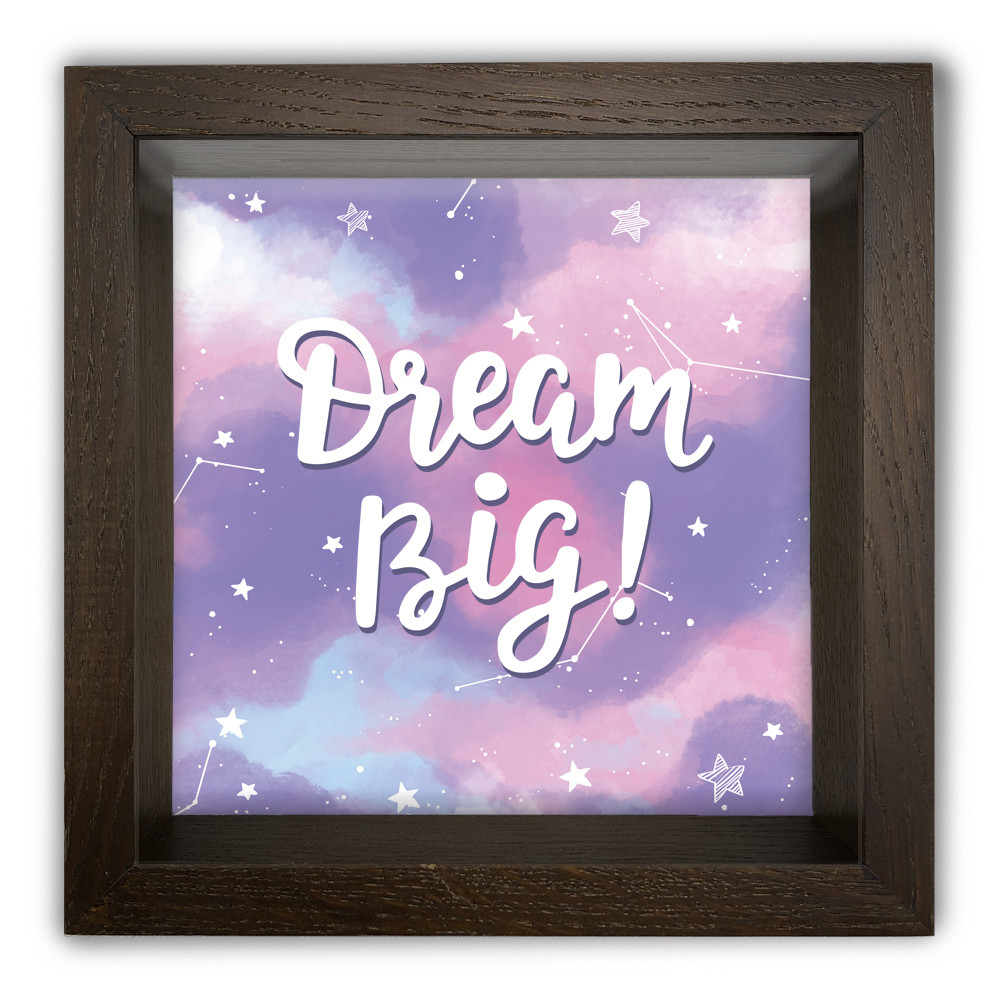 Дерев'яна копілка (скарбничка) 20 20 см "Dream big"