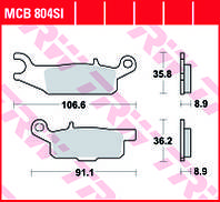 Тормозные колодки TRW / LUCAS MCB804SI