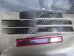 Захист порогів - накладки на пороги Geely CK 2008- (Premium)