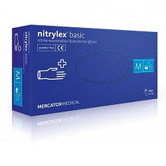 Рукавички сині (Blue) нітрилові Mercator® Nitrylex Basic ХС