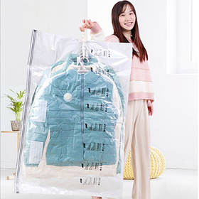 Розмір 70*110 см. Вакуумний пакет з клапаном і гачком для упаковки і зберігання одягу, з малюнком.