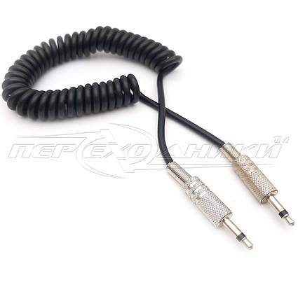 Аудіо кабель 3.5 mm моно to 3.5 mm в екрані моно jack, спіраль, фото 2