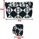 Сумка на коляску Baby Go з водовідштовхувальним покриттям та карабінами (чорна з білим 30×18×13 см), фото 7