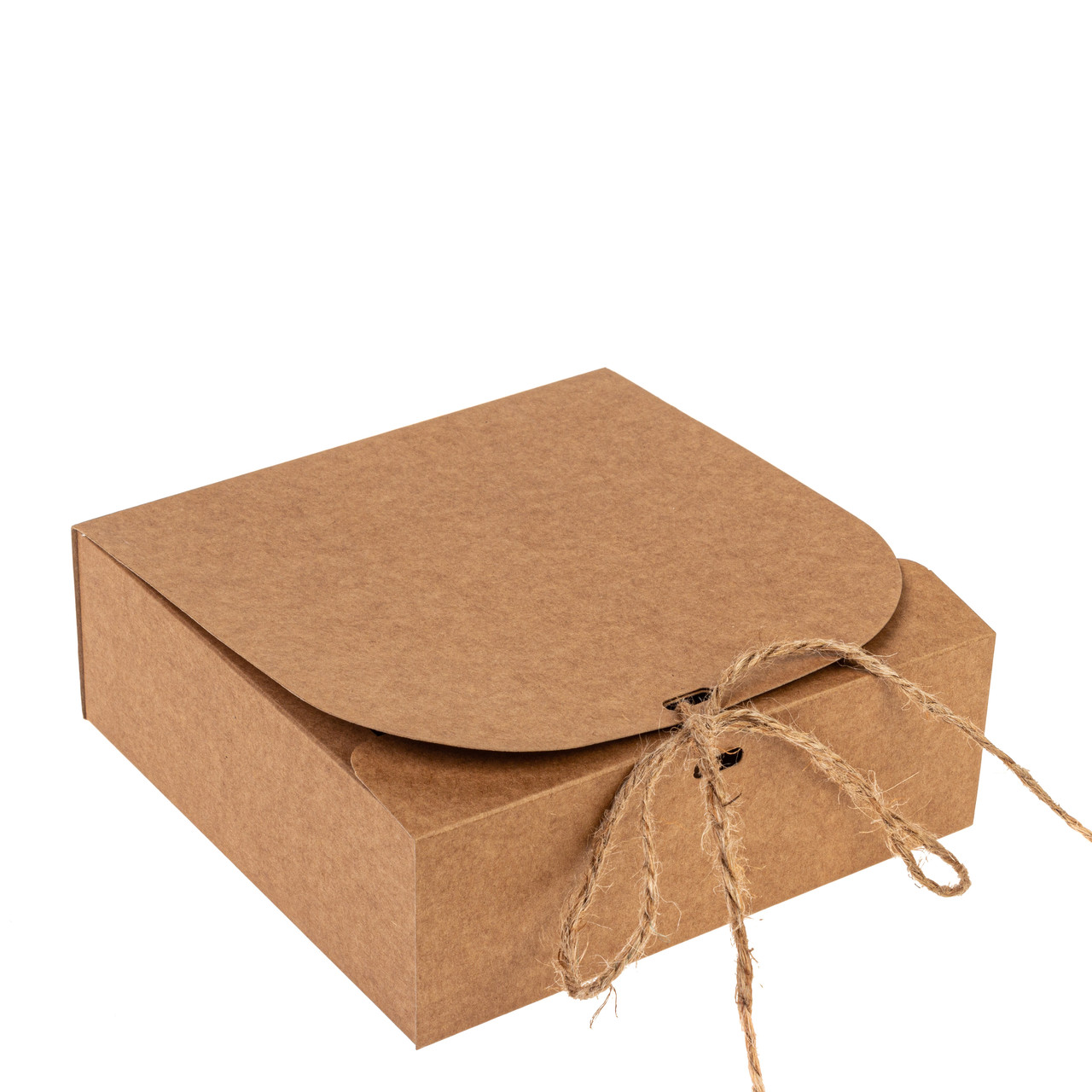 Подарункова коробка з канатом 170х170х60, крафт