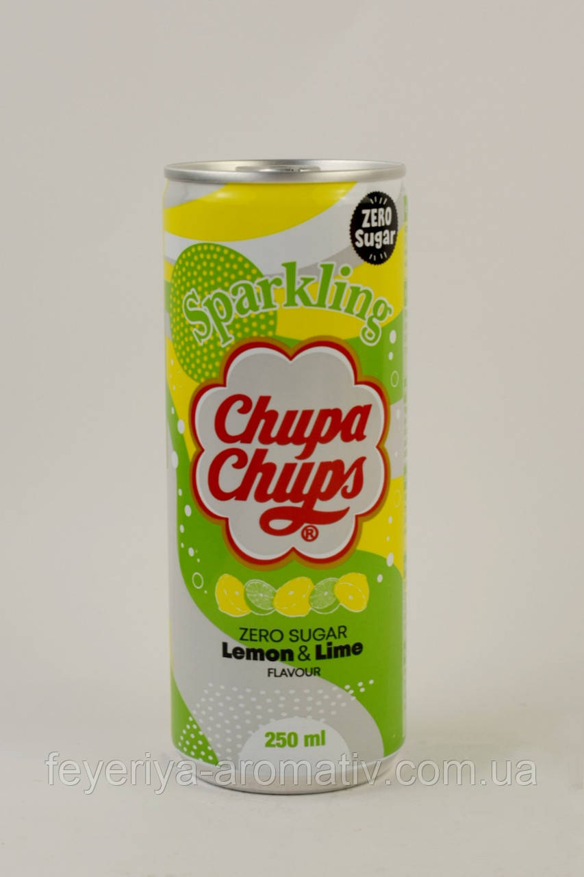 Газований напій без цукру Chupa Chups Zero Lemon & Lime 250 мл Південна Корея