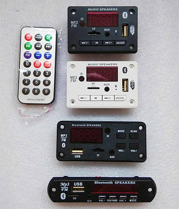 Вбудовуваний MP3 плеєр Bluetooth FM радіо USB microSD 12В великий дисплей, фото 4