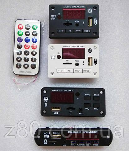 Вбудовуваний MP3 плеєр Bluetooth FM радіо USB microSD type-C мікрофон з підсилювачем 2х5Вт, 3,7-5В, фото 3