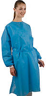 Dochem Защитные халаты медицинские, одноразовые, 40 г/м2, синие, размер M, 10 шт.