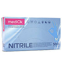 Перчатки нитриловые MediOK 100 шт, M Голубые
