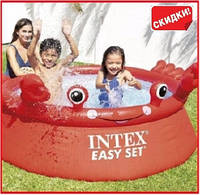 Круглый детский надувной бассейн 183*51см 880л Intex Краб наливной бассейн для детей интекс с ремкомплектом
