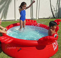 Круглый детский надувной бассейн 183*51см 880л Intex Краб наливной бассейн для детей с ремкомплектом бытовой