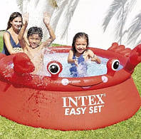 Круглый детский надувной бассейн 183*51см 880л Intex Краб наливной бассейн для детей с ремкомплектом для дома