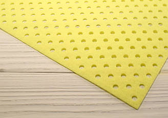 Фетр з перфорацією "Горошок" - №2 блідо-жовтий