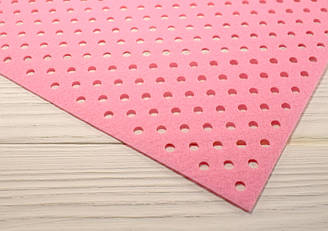 Фетр з перфорацією "Горошок" - №3 світло-рожевий